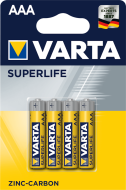 Цинк батарейки Varta. AAA 4 шт/блистер 12 блистеров/коробка