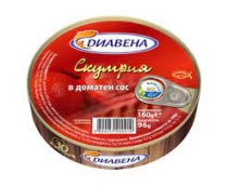 Скумбрия Diavena 0,160 в томатном соусе 16 шт./стек